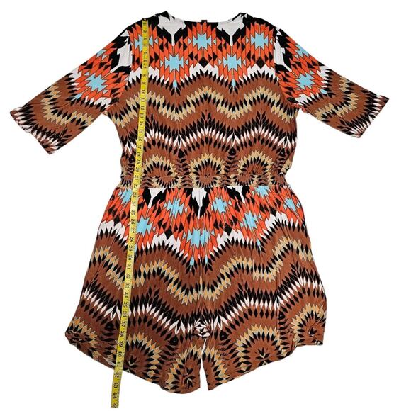 INC International Concepts Romper Women's 3X V Neck Pockets Tribal Aztec - Picture 8 of 13